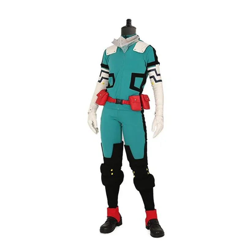 Anime Academia Cosplay Midoriya Izuku Deku Battle Cosplay Costume My Hero Unisex Costume Set Halloween Wig Hair