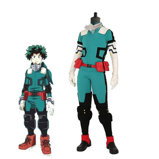 Anime Academia Cosplay Midoriya Izuku Deku Battle Cosplay Costume My Hero Unisex Costume Set Halloween Wig Hair