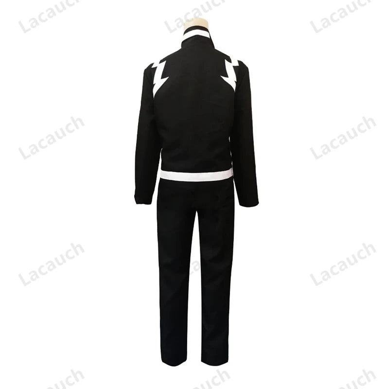 Anime Cosplay Costume My Hero Academia Kaminari Denki Short Wigs Hairpin Black Uniform Suit Halloween Christmas Party Outfit