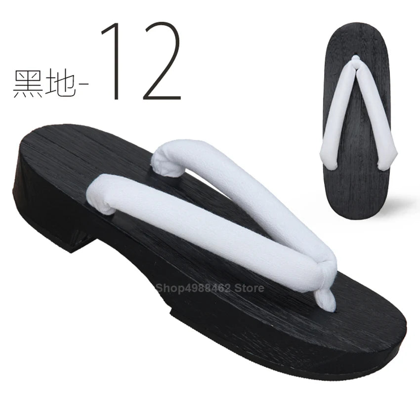 Japanese Geta Clogs Kamado Tanjirou Halloween Anime Demon Slayer:kimetsu No Yaiba Cosplay Slippers Samurai Wooden Sandals Shoes