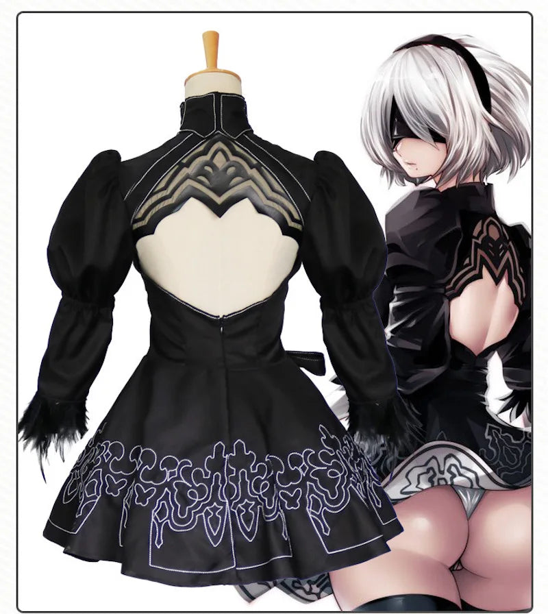 Nier Automata Cosplay Costume Yorha 2B sexy Outfit Games Suit Women Role Play Costumes Girls Halloween Party Fancy Dress