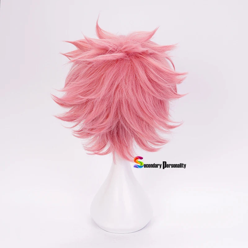 2021 My Hero Academia Mina Ashido Pink Wig With Headwear Cosplay Costume Boku no Hero Academia Heat Resistant Synthetic Hair Wig