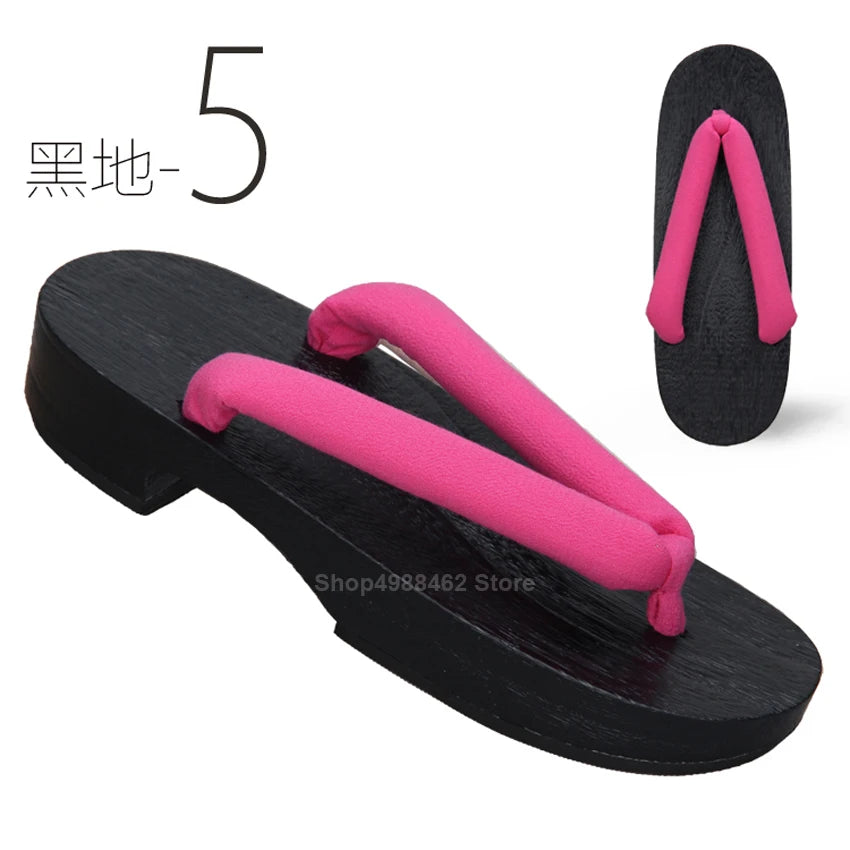 Japanese Geta Clogs Kamado Tanjirou Halloween Anime Demon Slayer:kimetsu No Yaiba Cosplay Slippers Samurai Wooden Sandals Shoes