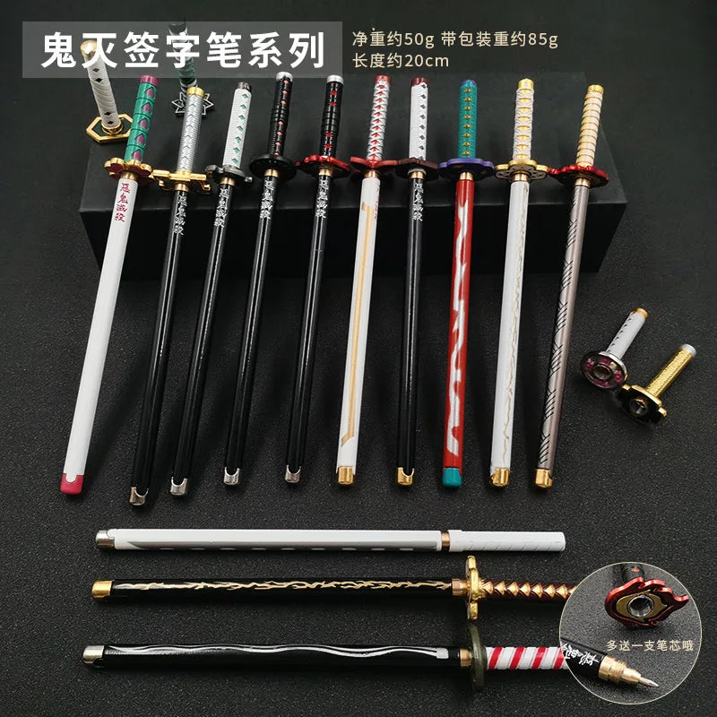 Anime Demon Pens  Cosplay Weapon Props Katana Roller Pen Originality Gift