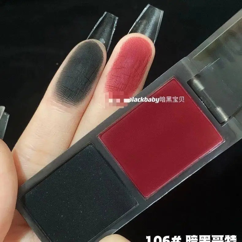 Biya 2 Color Eyeshadow Red Black Palate Matte Eye Shadow Dark Smoky Cosmetics Makeup Party Halloween Diy  Makeup