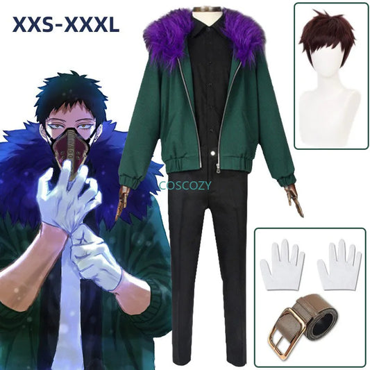 Anime Boku No Hero Academia Overhaul Chisaki Kai Cosplay Costume My Hero Academia Men Women Green Uniform Jacket Wig