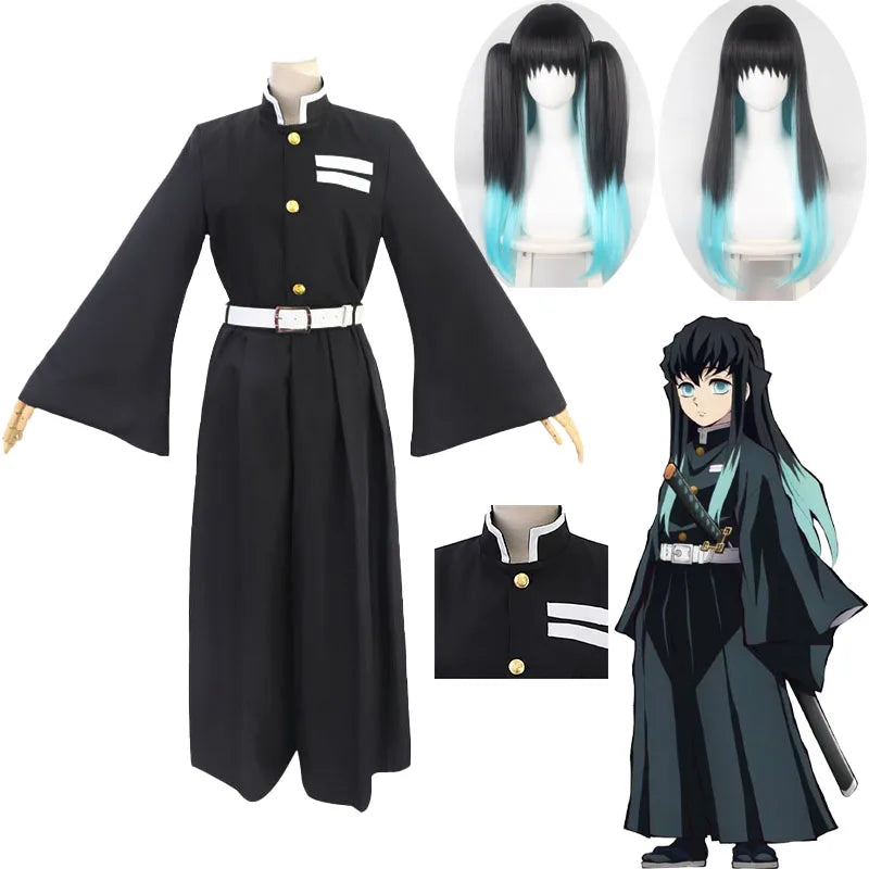 Anime Tokitou Muichirou Cosplay Demon Slayer: Kimetsu No Yaiba Cosplay Costume Tokitou Muichirou Wig Uniform Halloween Costume