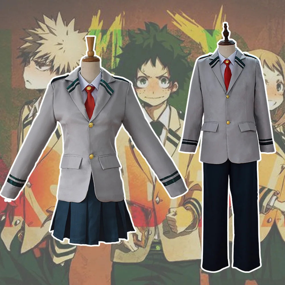 Boku no Hero Academia Asui Tsuyu Yaoyorozu Momo School uniform My Hero Academia OCHACO URARAKA Midoriya Izuku cosplay