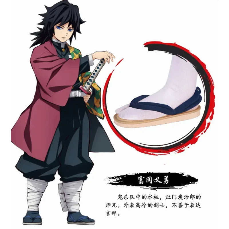 EUR Size Demon Slayer Cosplay Shoes Kimetsu No Yaiba Kamado Tanjirou Clogs Sandals Kamado Nezuko Geta Kochou Shinobu Flip Flops