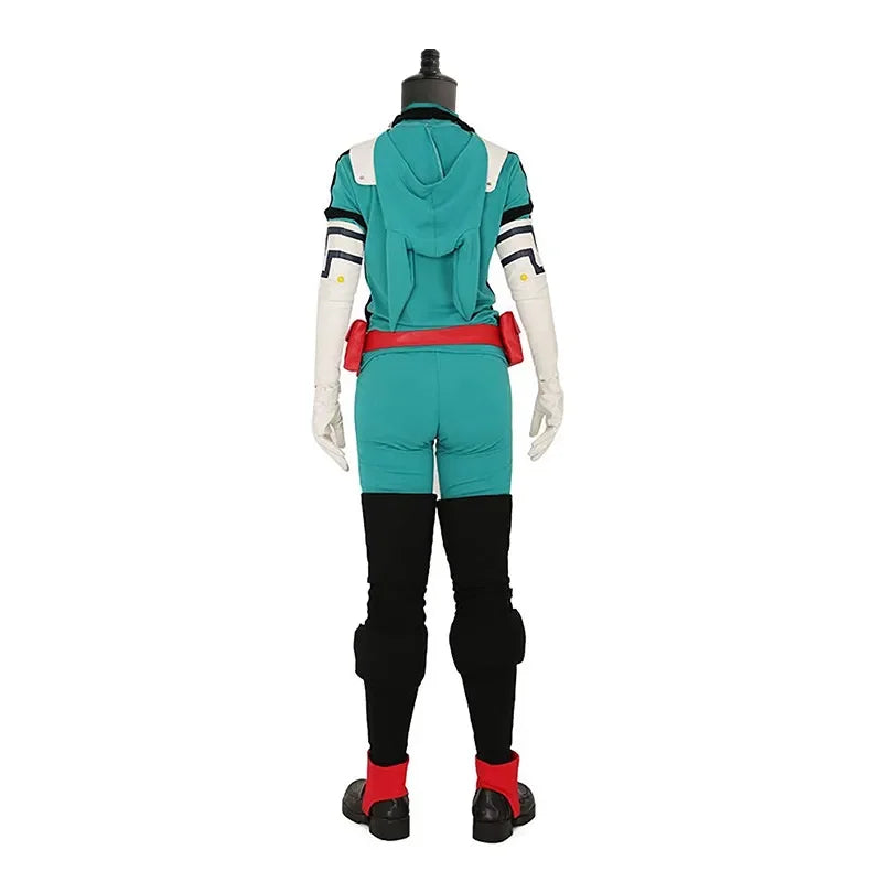 Midoriya Izuku Deku Battle Cosplay Costume Anime My Hero Academia Cosplay Boots Shoes Wig Unisex Jumpsuit Set For Halloween