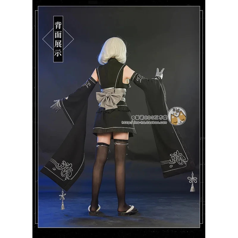 Game cosplay Nier: Automata 2B cosplay kimono YoRHa No. 2 Type B cosplay Halloween costume for women with mask full set