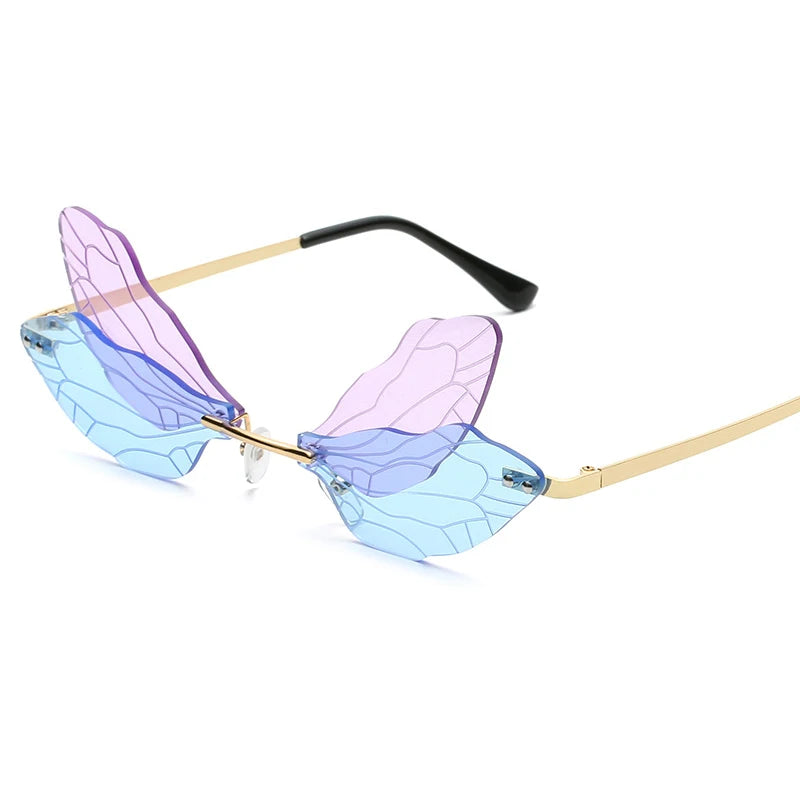 ACE Anime Demon Slayer Sunglasses Kochou Shinobu Cosplay Butterfly Fashion Gothic Punk Glasses Unisex Eyewear Props Accessories