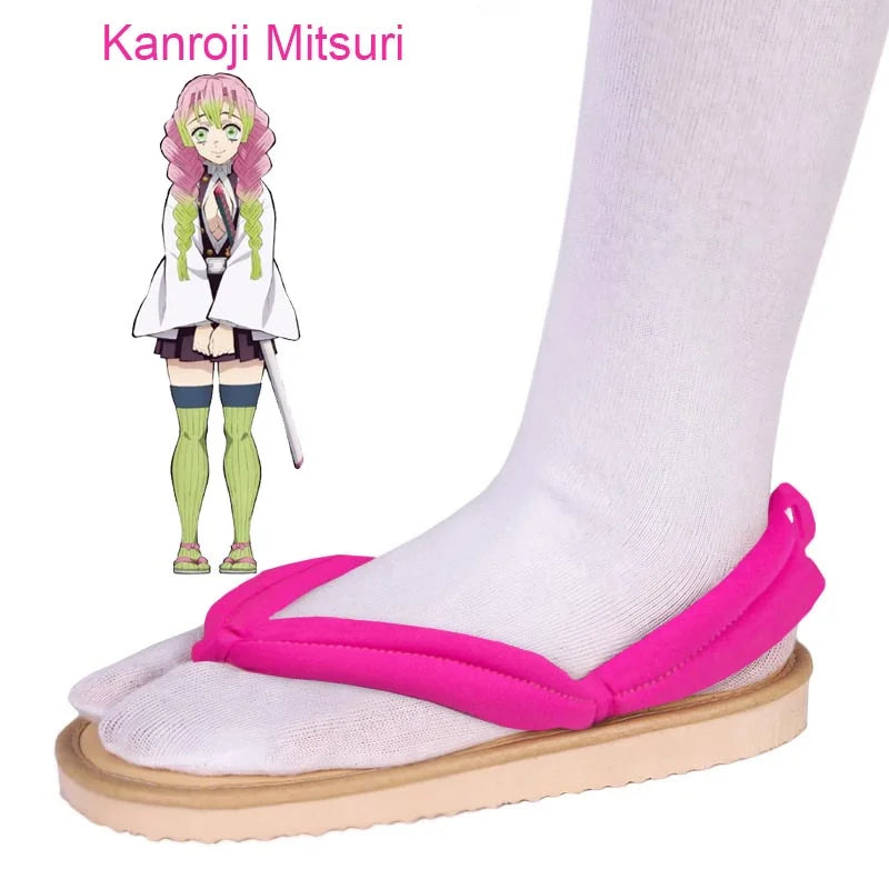 Anime Cosplay Tanjirou Kamado Nezuko Geta Clogs Demon Slayer:Kimetsu No Yaiba Sandals Shoes Agatsuma Zenitsu Flip Flop Kid Child