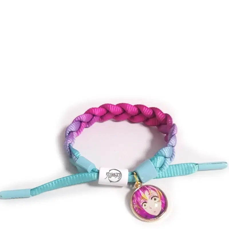 Anime Demon Slayer kimetsu no yaiba Kanroji Mitsuri Kisatsutai Cosplay Hand Knitting Bracelet Couple Accessories