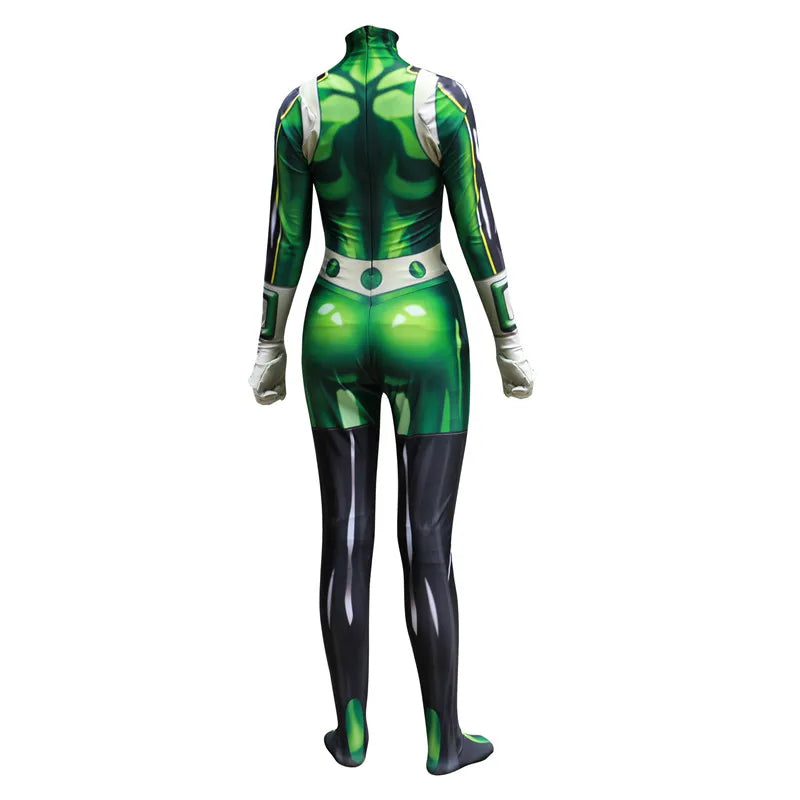 My Hero Academia Froppy Tsuyu Asui Cosplay Costume Spandex Zentai Suit Women Girls Bodysuits Halloween Adults Costume and Wigs