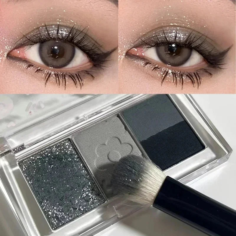 Matte Glitter Eyeshadow Makeup Palette Waterproof Punk Smokey Green Pink Eye Shadow Cool Toned Gray Black Eyes Pigment Cosmetics | Macchar Cosplay Catalogue 