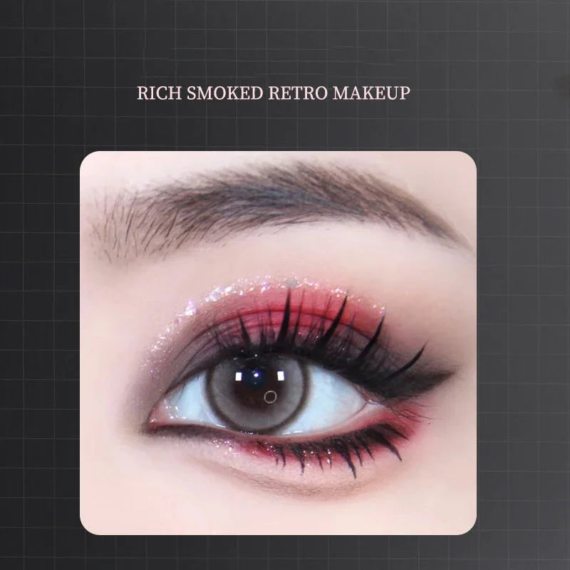 2 Colors Eye Shadow Palette Matte Glitter Eyeshadow Gothic Red Black Pigments Waterproof Earth Color Shimmer Portable Cosmetics