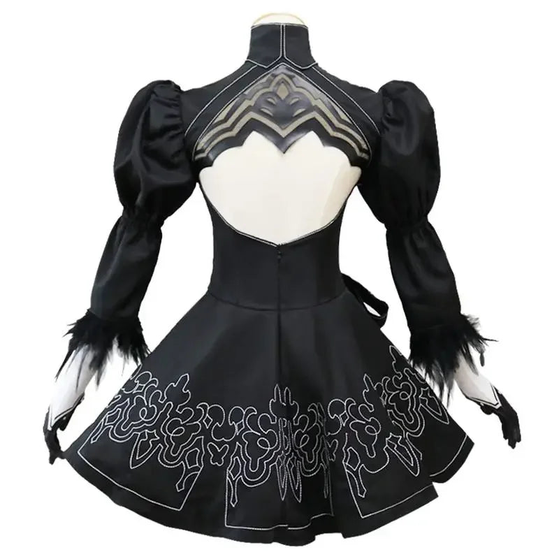 Nier Automata Yorha 2B Cosplay Suit Animal Women Outdo Disguise Suit Set Fancy Halloween Girls Party Black Dress