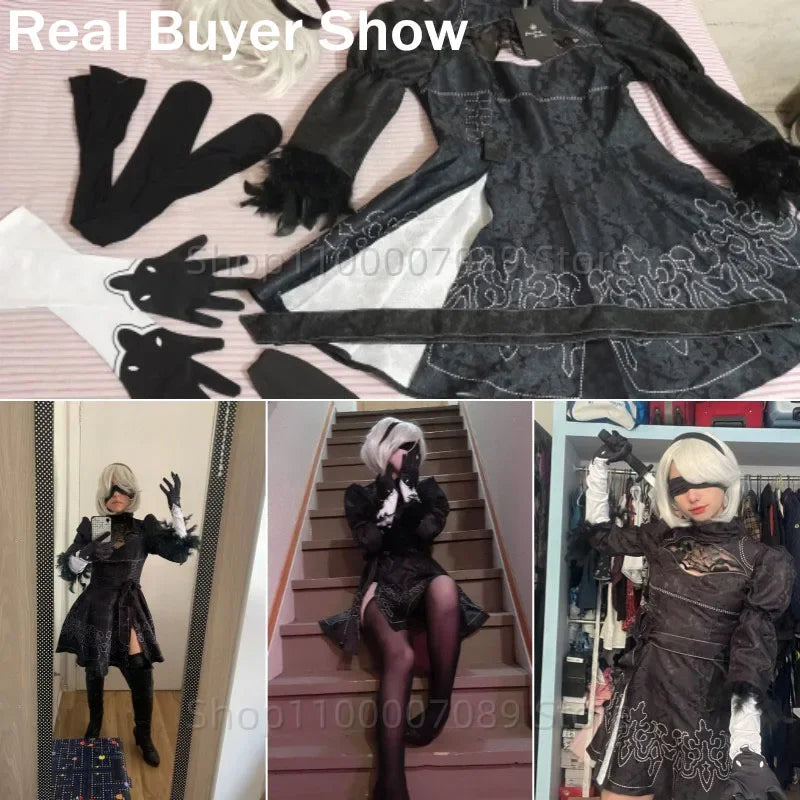 Nier 2b Cosplay Nier Automata Yorha Cosplay YoRHa No. 2 Type B Costume Anime Women Dress Fancy Halloween Girls Party Clothes