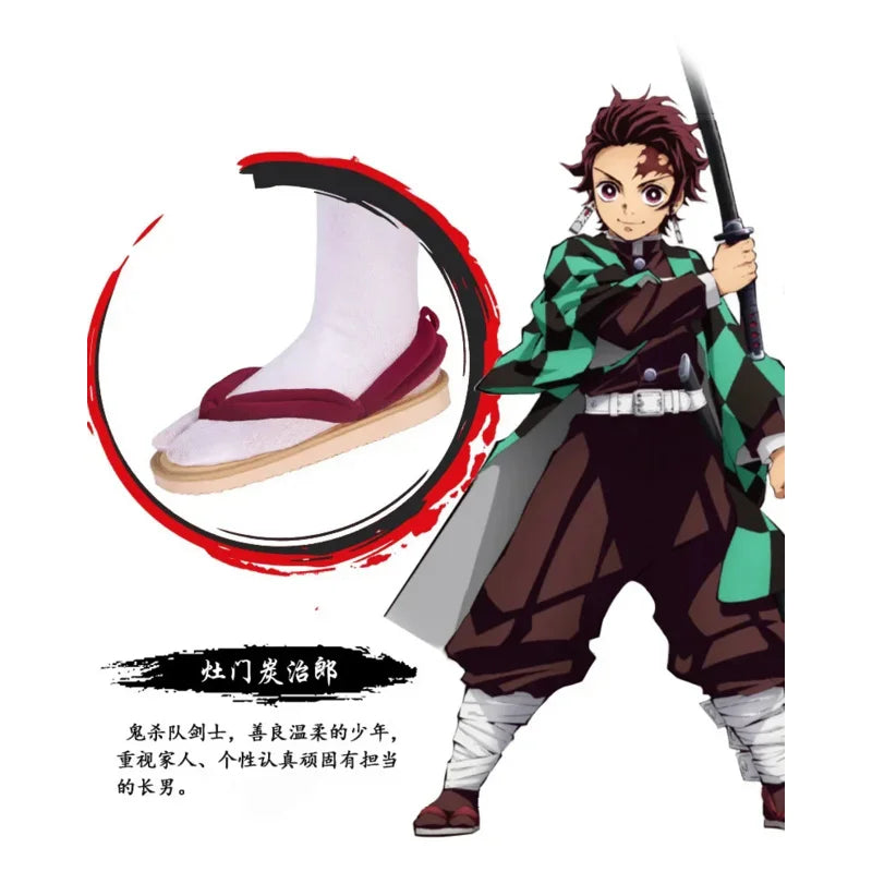 EUR Size Demon Slayer Cosplay Shoes Kimetsu No Yaiba Kamado Tanjirou Clogs Sandals Kamado Nezuko Geta Kochou Shinobu Flip Flops