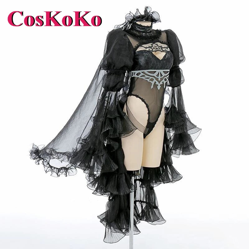 CosKoKo 2B Cosplay Anime Game NieR: Automata Costume Gorgeous Sweet Black And White Wedding Dress Women Party Role Play Clothing