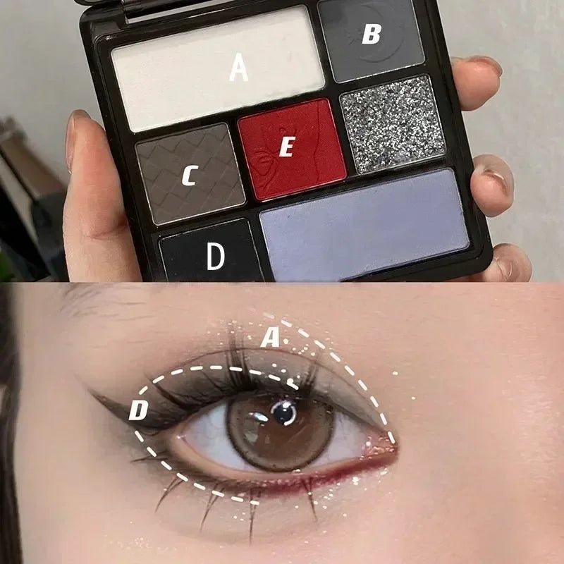 Cement Grey Black Eye Shadow Palette Makeup Eyes Glitter Long Lasting EyeShadow Earth Color Pigments Korean Makeup Cosmetics