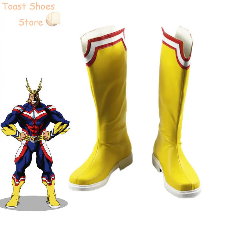 Anime My Hero Academia All Might Cosplay Shoes Halloween Carnival Boots PU Leather Shoes Cosplay Props Costume Prop