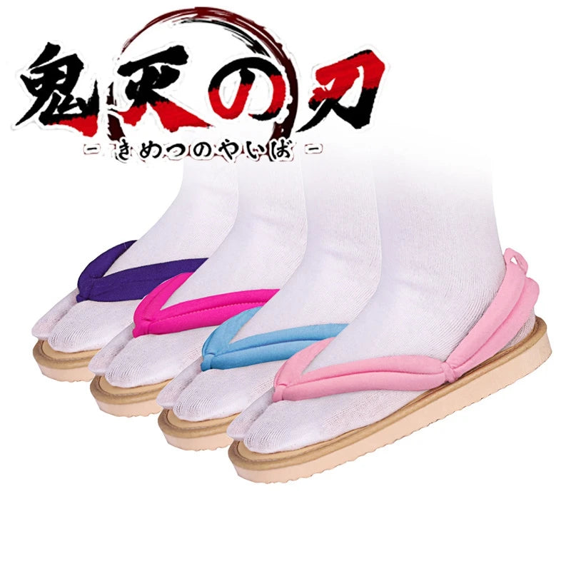 Anime Cosplay Tanjirou Kamado Nezuko Geta Clogs Demon Slayer:Kimetsu No Yaiba Sandals Shoes Agatsuma Zenitsu Flip Flop Kid Child | Macchar Cosplay Catalogue 