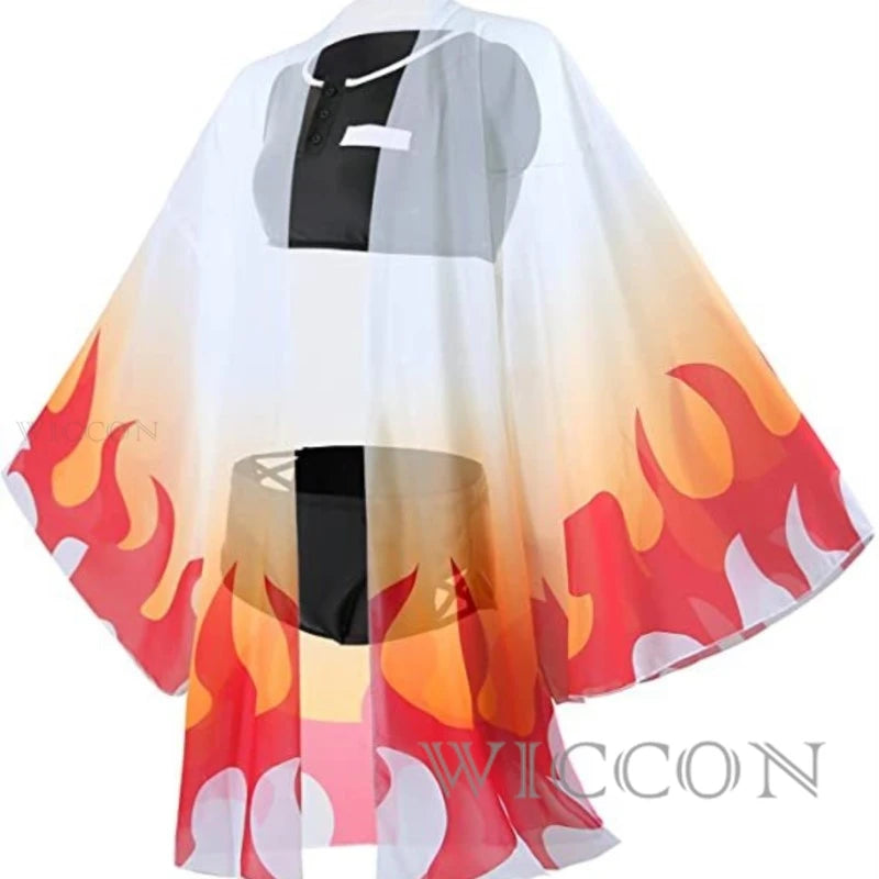 Demon Kocho Hashira Shinobu Nezuko Cosplay Swimwear Costume Swimming Doujin Slayers Cloak Anime Comic Party Suit Women Fancy Set