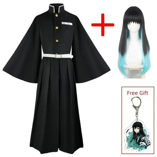 Adult Girl Aime Tokitou Muichirou Cosplay Costume Demon Slayer Cosplay Kimetsu No Yaiba Kisatsutai Uniform Wig Halloween Costume