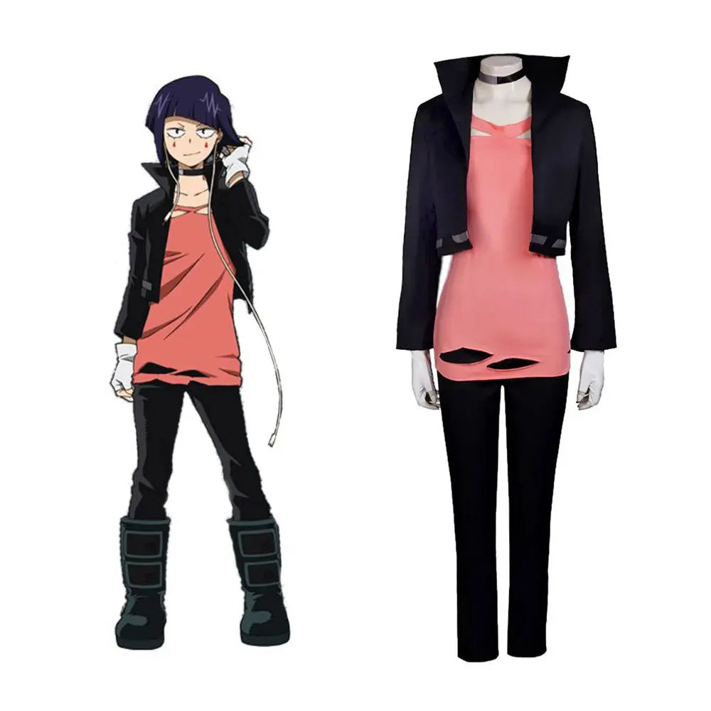 My Hero Academia Anime Jiro Kyoka Cosplay Costume Women Suit Black Waistcoat Red Jacket Suit Boku No Hero Academia Uniform