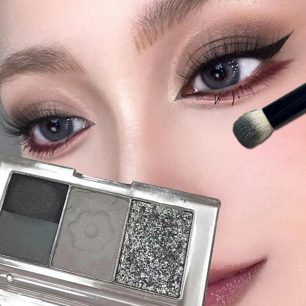 Matte Glitter Eyeshadow Makeup Palette Waterproof Punk Smokey Green Pink Eye Shadow Cool Toned Gray Black Eyes Pigment Cosmetics | Macchar Cosplay Catalogue 