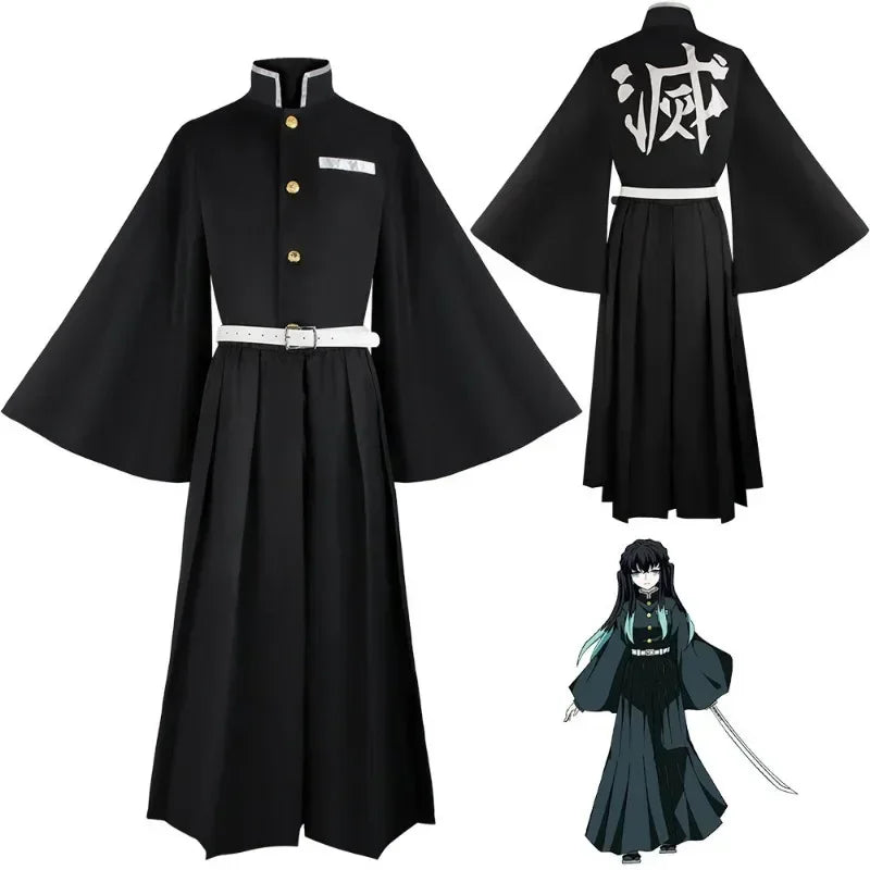 Adult Girl Aime Tokitou Muichirou Cosplay Costume Demon Slayer Cosplay Kimetsu No Yaiba Kisatsutai Uniform Wig Halloween Costume