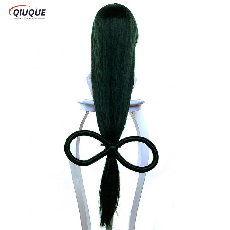 My Boku no Hero Academia Tsuyu Asui 80cm Long Dark Blue Hair Cosplay Costume Wig + A detachable Circle