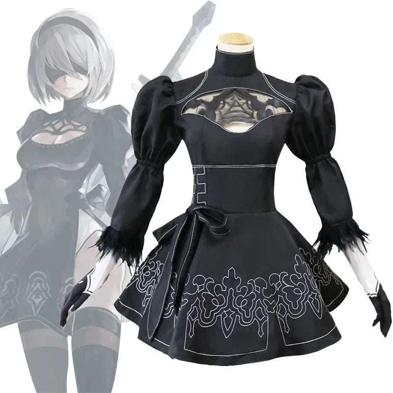 Nier Automata 2B Cosplay Costume Women Sexy Costume Game Set Female Role Playing Costume Girl Halloween Party Fancy Dress