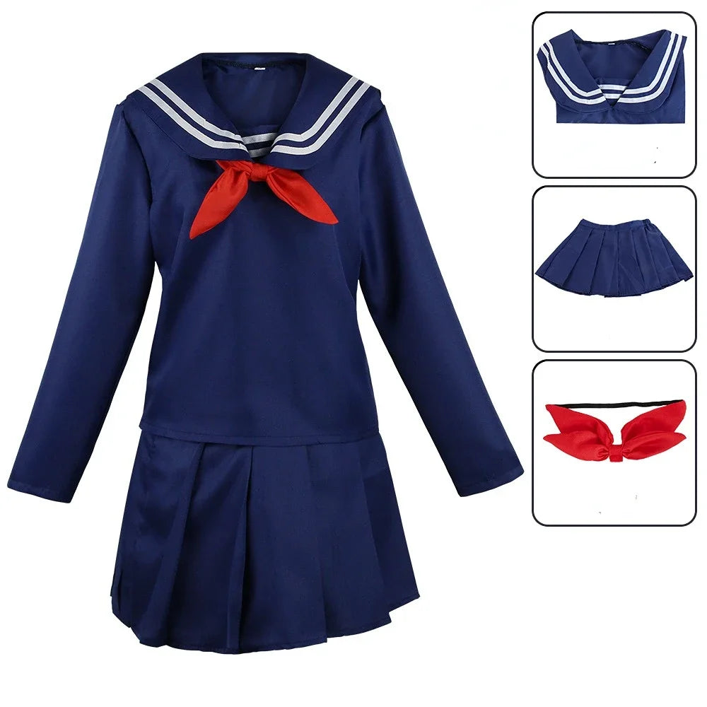 Anime My Hero Academia Himiko Toga Cosplay Costume JK Uniform Skirts Sweater Coat Halloween Christmas Clothes Women Girls