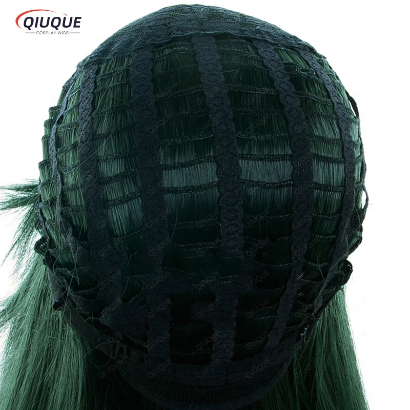 My Boku no Hero Academia Tsuyu Asui 80cm Long Dark Blue Hair Cosplay Costume Wig + A detachable Circle