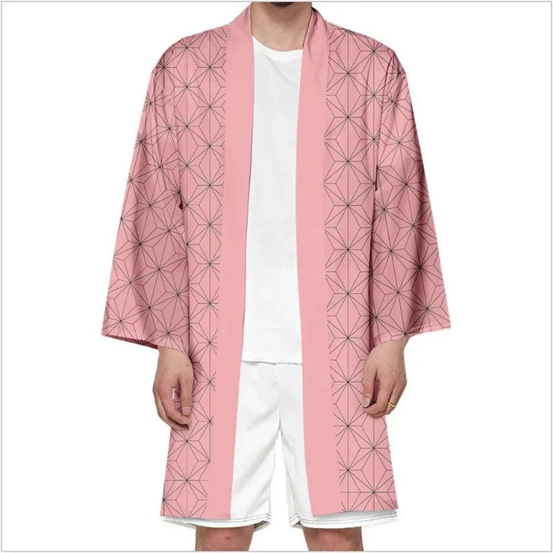 Cosplay Adult Kid Kimetsu No Yaiba Kimono Cardigan Coat Tanjirou Nezuko Tomioka Giyuu Haori Cape Halloween Costume