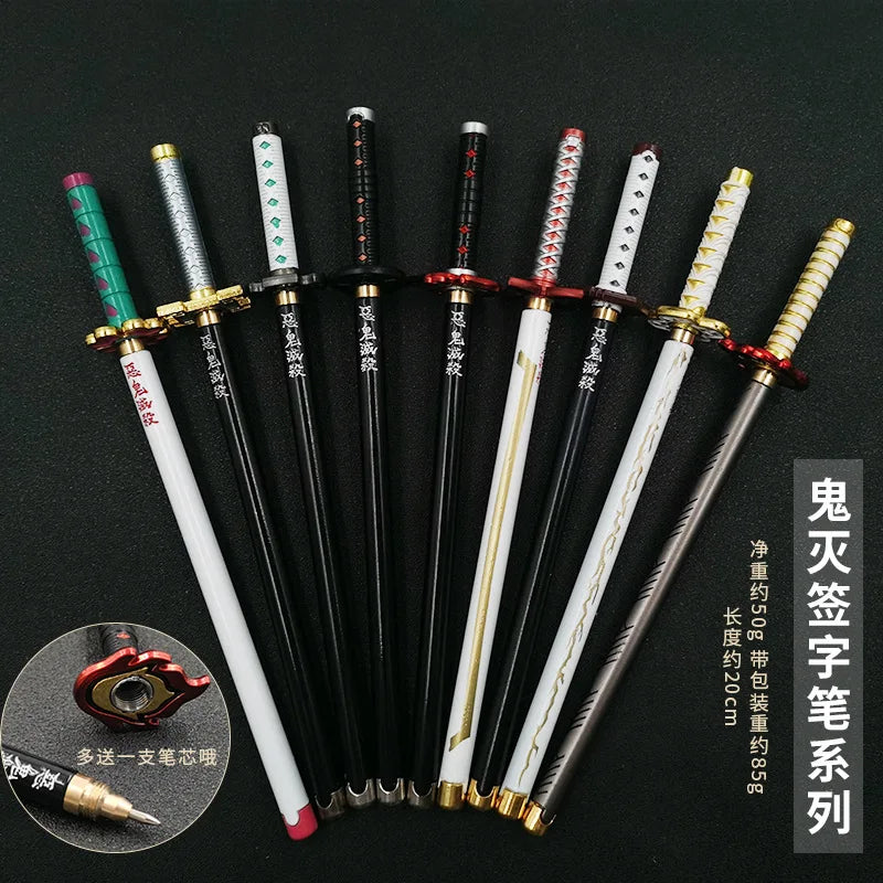 Anime Demon Pens  Cosplay Weapon Props Katana Roller Pen Originality Gift