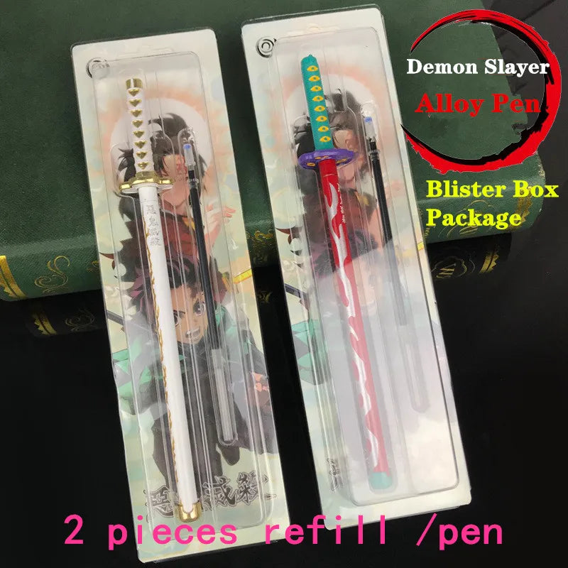 Anime Kimetsu no Yaiba Sword Model Gel Pen 0.5mm Black Refill Cosplay Prop Kid Student Writing Pens Gift