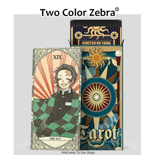 22pcs Anime Tarot Cards Kamado Tanjirou Nezuko Divination Paper Card Full Set of Tarot Cards Cosplay Prop Gift